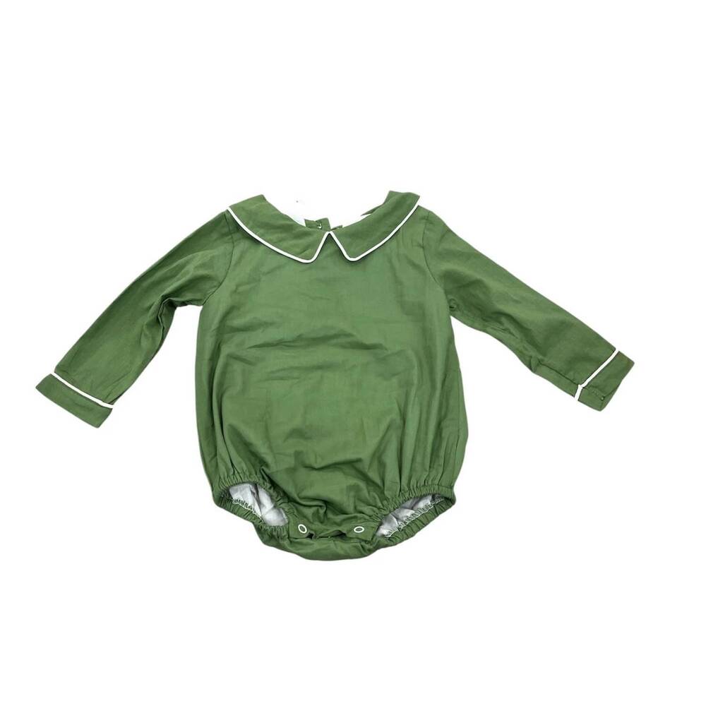 NEW THE OAKS APPAREL kid's phillip bubble romper in briarwood green
